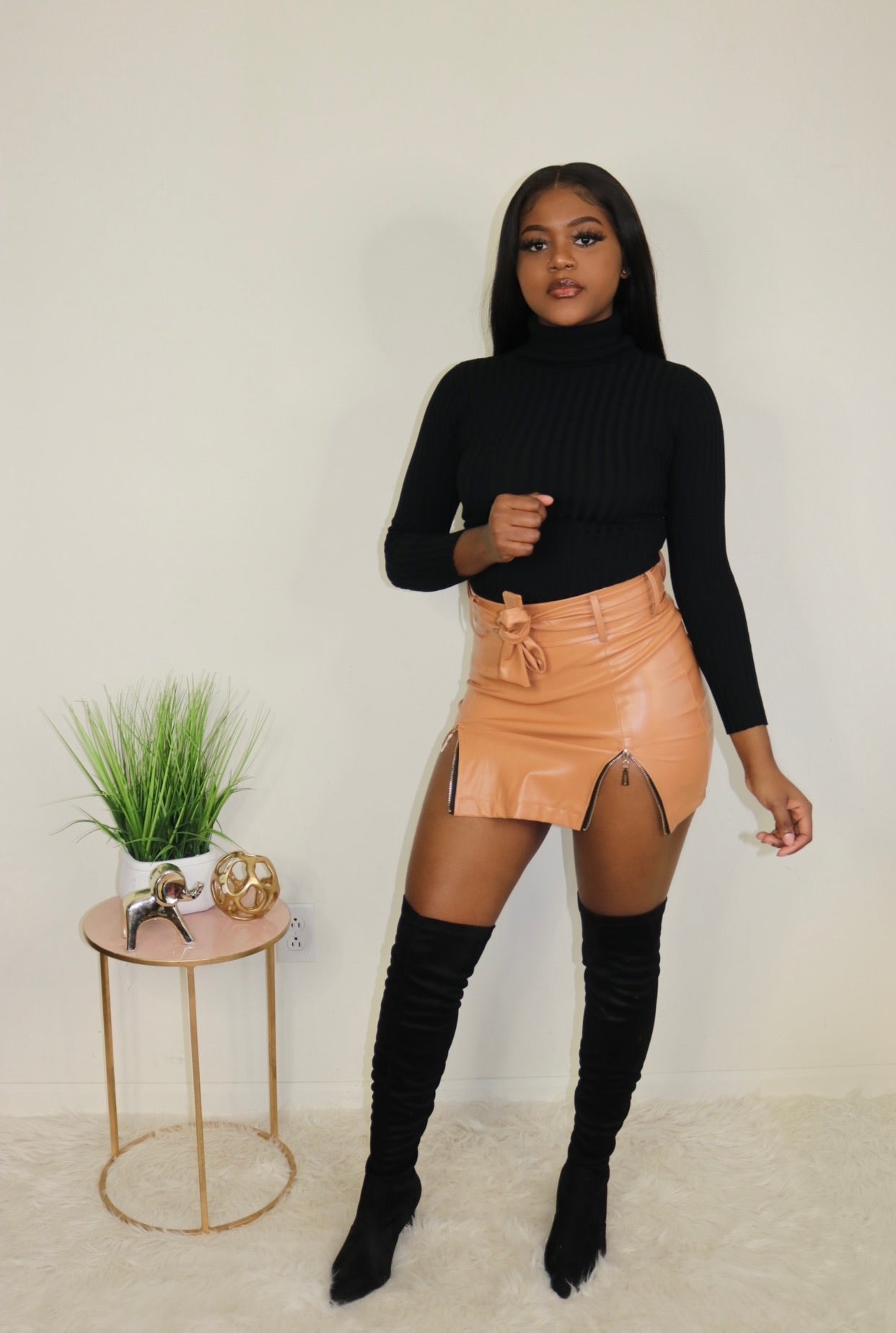 Like A Lady | Skirt (Brown)